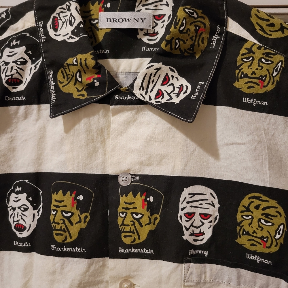 monster button-up by vintage Japanese streetwear brand BROWNY